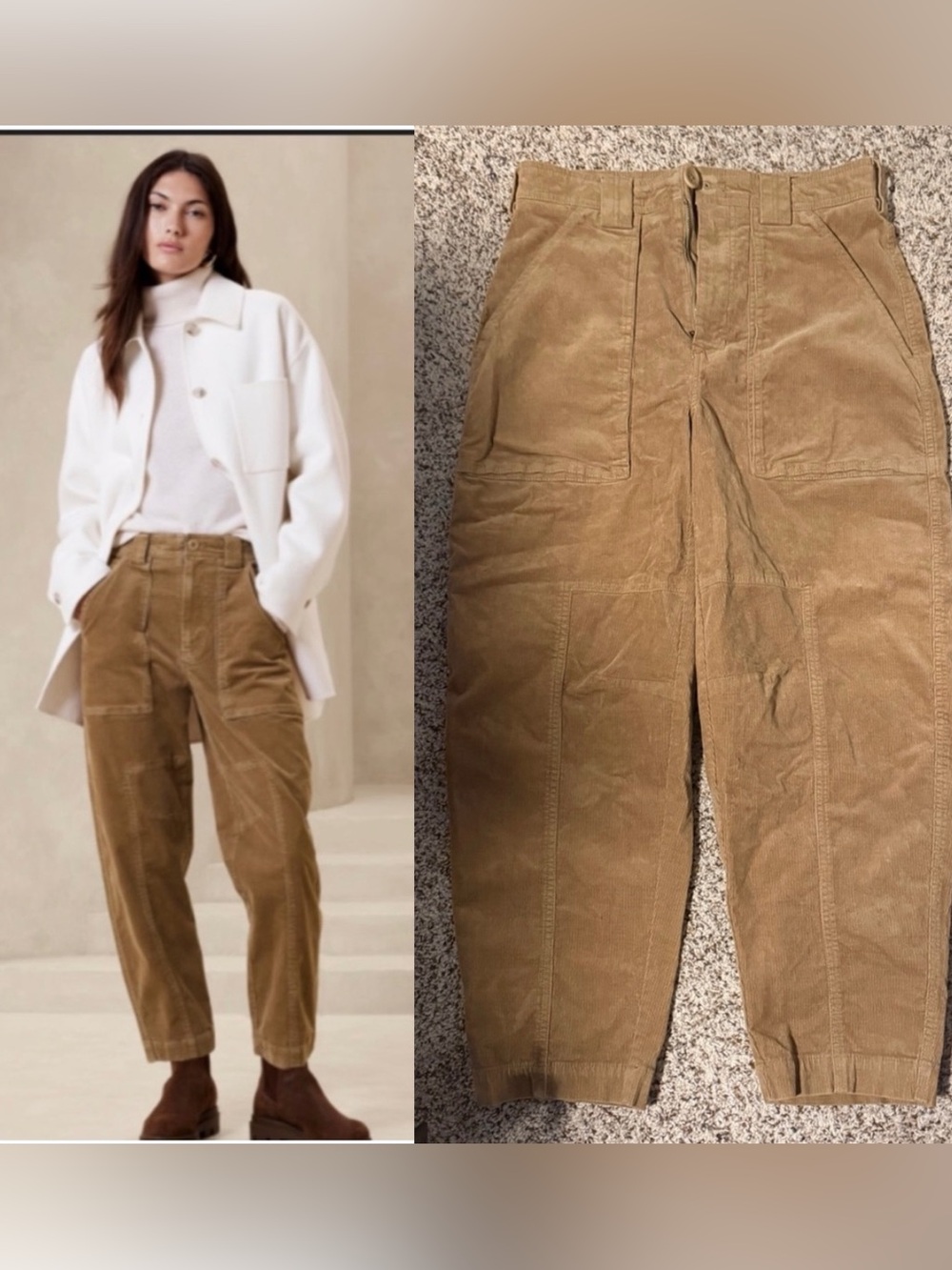 Women’s Barrel Fit Corduroy Workstyle Pants in Tan